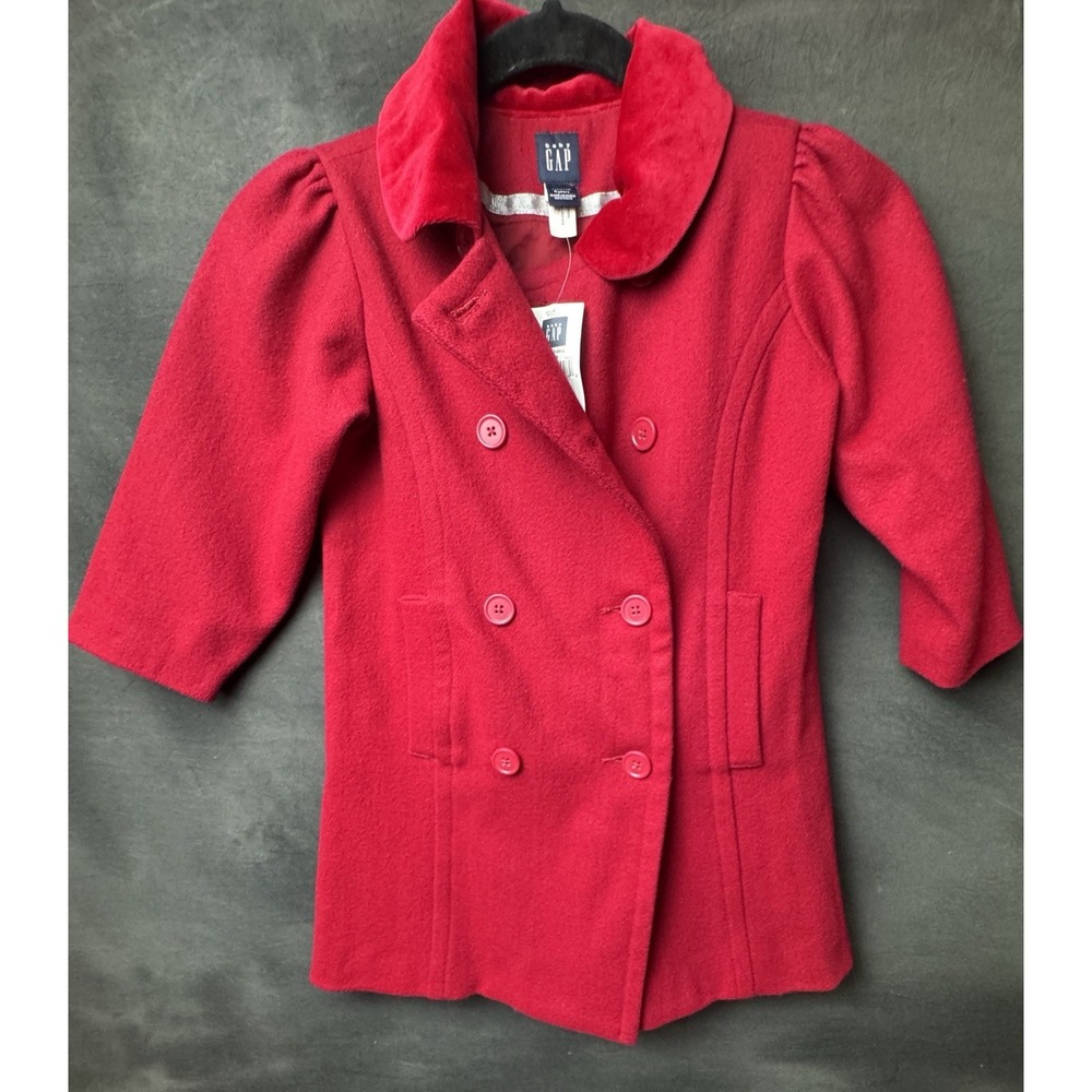 Baby Gap‎ Toddler Coat Size 4 years Peacoat  Red Winter Jacket Wool Blend NWT